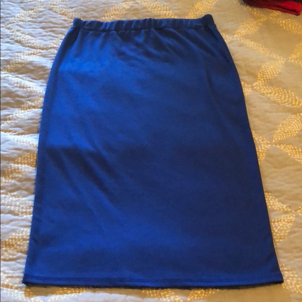 Blue pencil skirt
